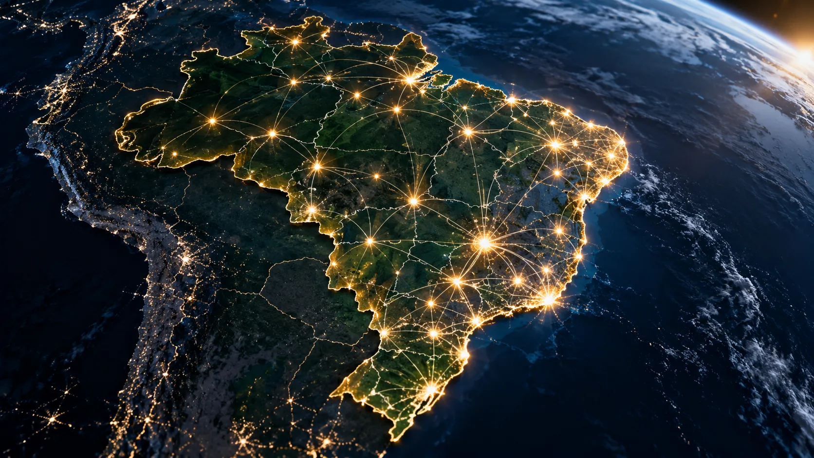 Mapa do Brasil representando cobertura nacional em todos os estados