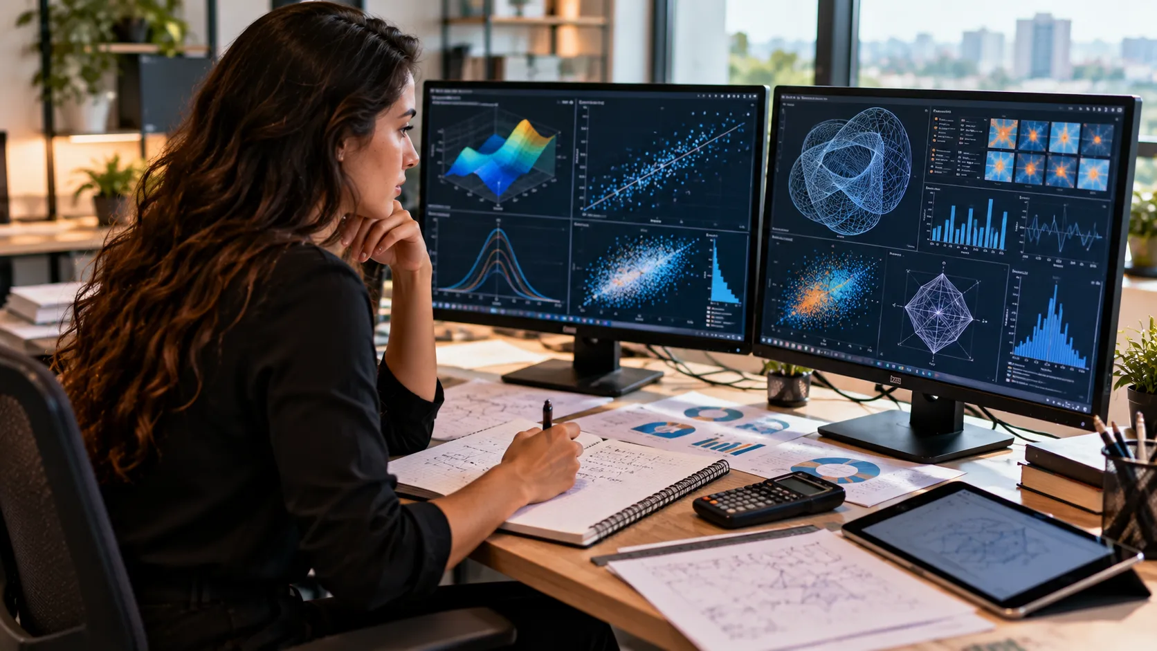 Profissional de Matemática trabalhando com análise de dados e modelagem matemática